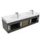 Castello Usa Thames 60-inch Black Vanity Set with White Top and Brushed Nickel Handles CB-MC-60BLK-BN-20146-WH - alternate 2